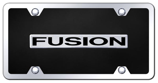 Ford Fusion Chrome & Black Acrylic Plate + Frame Kit License Plate - B.FUS.CBK