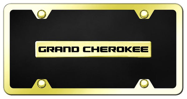 Jeep Grand Cherokee Gold & Black Acrylic Plate + Frame Kit License Plate - B.GRA.GBK