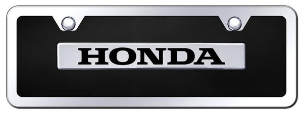 Honda Honda Chrome & Black Acrylic Mini Plate + Frame Kit License Plate - B.HON.CBMK