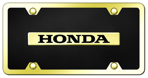 Honda Honda Gold & Black Acrylic Plate License Plate - B.HON.GB