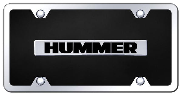 Hummer Hummer Chrome & Black Acrylic Plate + Frame Kit License Plate - B.HUM.CBK