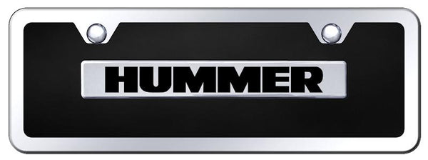 Hummer Hummer Chrome & Black Acrylic Mini Plate + Frame Kit License Plate - B.HUM.CBMK