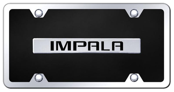 Chevrolet Impala Chrome & Black Acrylic Plate + Frame Kit License Plate - B.IMP.CBK