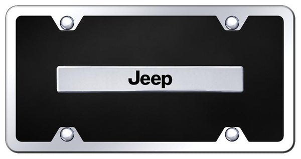 Jeep Jeep Chrome & Black Acrylic Plate + Frame Kit License Plate - B.JEE.CBK