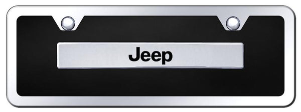 Jeep Jeep Chrome & Black Acrylic Mini Plate + Frame Kit License Plate - B.JEE.CBMK