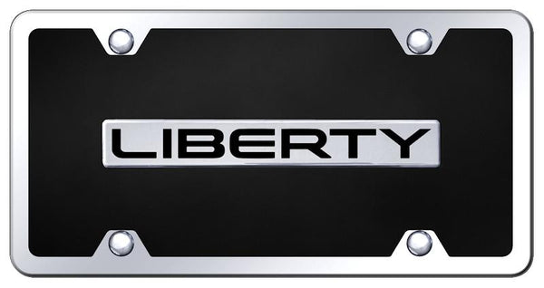 Jeep Liberty Chrome & Black Acrylic Plate + Frame Kit License Plate - B.LIB.CBK