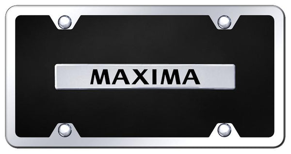 Nissan Maxima Chrome & Black Acrylic Plate + Frame Kit License Plate - B.MAX.CBK