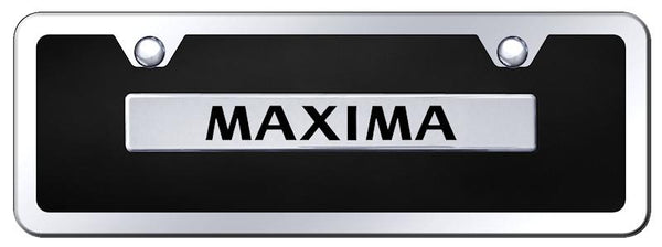 Nissan Maxima Chrome & Black Acrylic Mini Plate + Frame Kit License Plate - B.MAX.CBMK