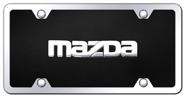 Mazda Mazda Chrome & Black Acrylic Plate + Frame Kit License Plate - B.MAZ.CBK