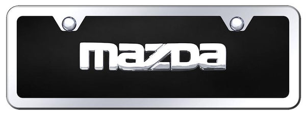 Mazda Mazda Chrome & Black Acrylic Mini Plate + Frame Kit License Plate - B.MAZ.CBMK