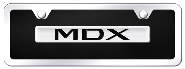 Acura MDX Name Acrylic Mini Kit - Chrome on Black License Plate - B.MDX.CBMK