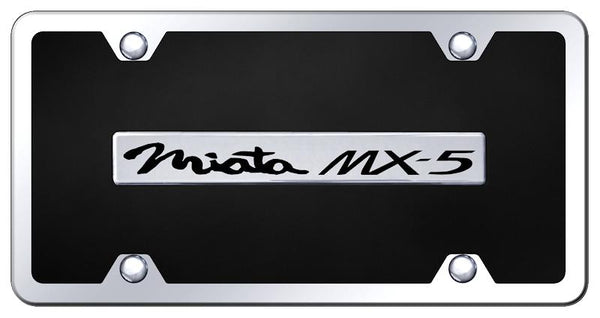 Mazda Miata MX5 Chrome & Black Acrylic Plate + Frame Kit License Plate - B.MIA.CBK