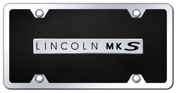 Lincoln MKS Chrome & Black Acrylic Plate + Frame Kit License Plate - B.MKS.CBK