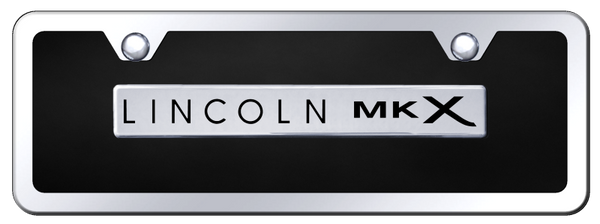 Lincoln MKX Name Acrylic Mini Kit - Chrome on Black License Plate - B.MKX.CBMK