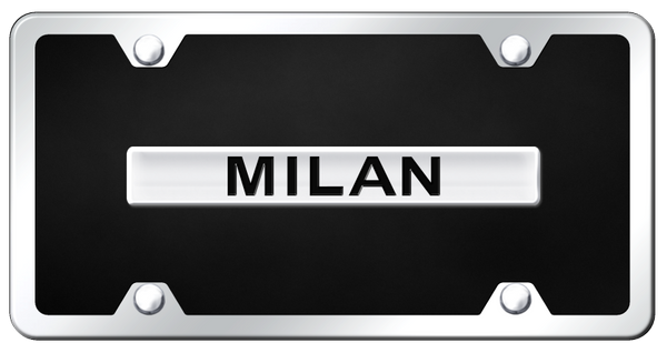 Mecury MLN Name Acrylic Kit - Chrome on Black License Plate - B.MLN.CBK