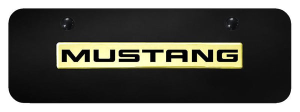 Ford Mustang Gold & Black Acrylic Mini Plate License Plate - B.MUS.GBM