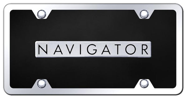 Lincoln Navigator Chrome & Black Acrylic Plate + Frame Kit License Plate - B.NAV.CBK