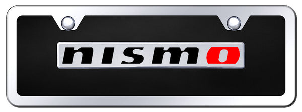 Nissan Nismo Chrome & Black Acrylic Mini Plate + Frame Kit - B.NSM.CBMK