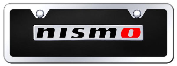 Nissan Nismo Chrome & Black Acrylic Mini Plate + Frame Kit License Plate - B.NSM.CBMK