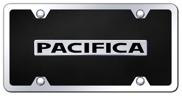 Chrysler Pacifica Chrome & Black Acrylic Plate + Frame Kit License Plate - B.PAC.CBK