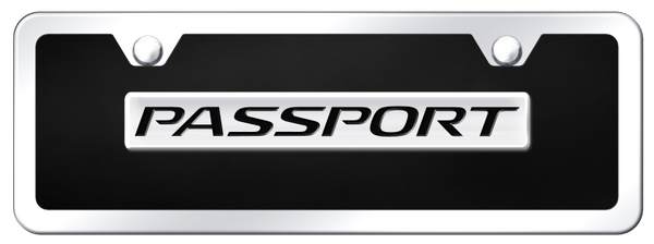 Honda Passport Name Acrylic Mini Kit - Chrome on Black License Plate - B.PAS.CBMK