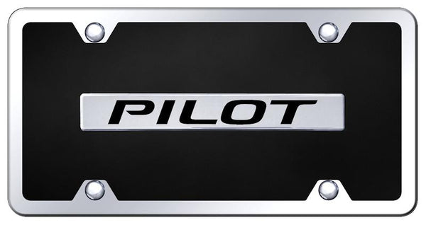 Honda Pilot Chrome & Black Acrylic Plate + Frame Kit License Plate - B.PIL.CBK