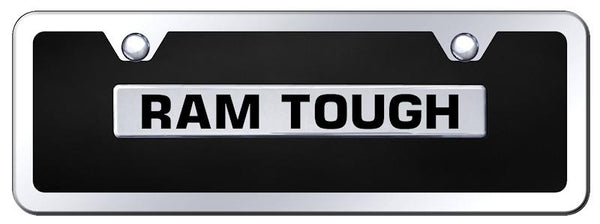 Dodge Ram Tough Chrome & Black Acrylic Mini Plate + Frame Kit License Plate - B.RAMT.CBMK