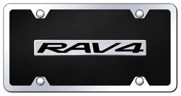 Toyota RAV4 Chrome & Black Acrylic Plate + Frame Kit License Plate - B.RAV.CBK