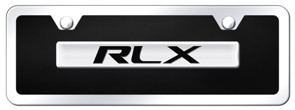 Acura RLX Name Acrylic Mini Kit - Chrome on Black License Plate - B.RLX.CBMK