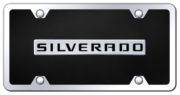 Chevrolet Silverado Chrome & Black Acrylic Plate + Frame Kit License Plate - B.SIL.CBK