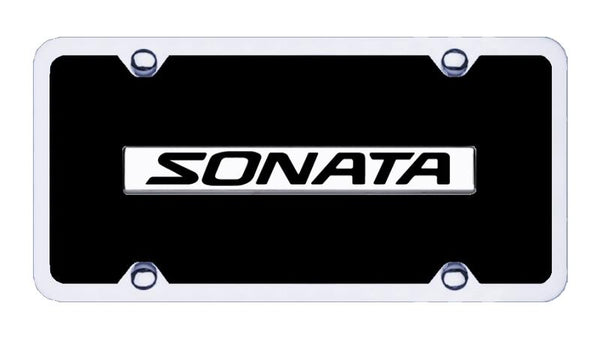 Hyundai Sonata Chrome & Black Acrylic Plate + Frame Kit License Plate - B.SOT.CBK