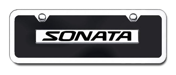 Hyundai Sonata Chrome & Black Acrylic Mini Plate + Frame Kit License Plate - B.SOT.CBMK