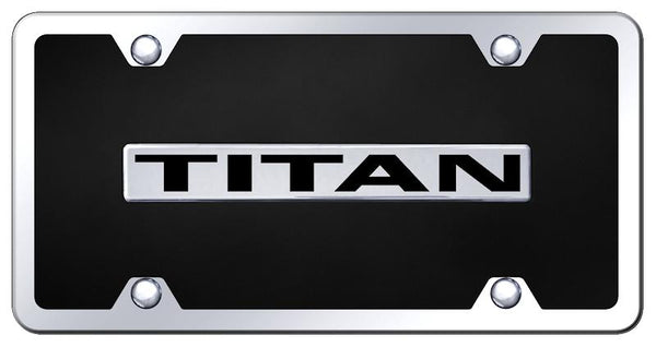 Nissan Titan Chrome & Black Acrylic Plate + Frame Kit License Plate - B.TIT.CBK