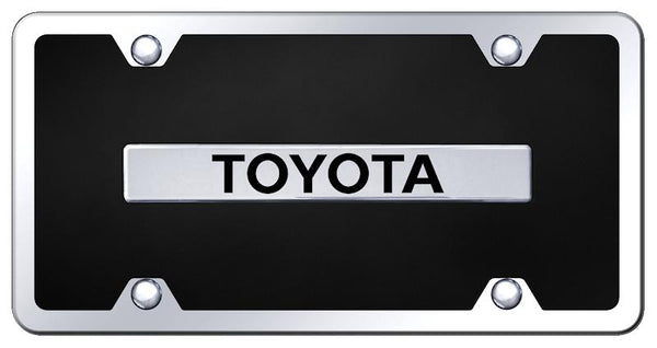 Toyota Toyota Chrome & Black Acrylic Plate + Frame Kit License Plate - B.TOY.CBK