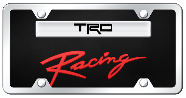 Toyota TRD Racing Name Acrylic Kit - Chrome on Black License Plate - B.TRD/R.CBK