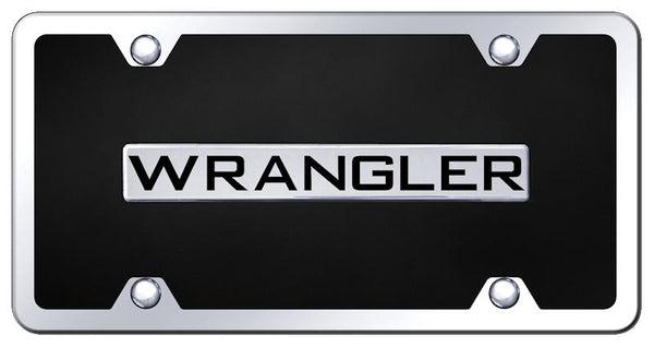 Jeep Wrangler Chrome & Black Acrylic Plate + Frame Kit License Plate - B.WRA.CBK