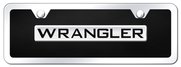 Jeep Wrangler Name Acrylic Mini Kit - Chrome on Black License Plate - B.WRA.CBMK