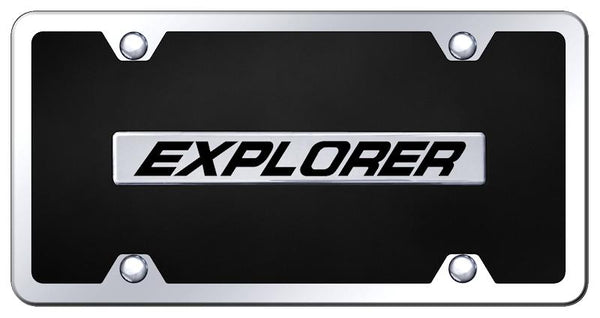 Ford Explorer Chrome & Black Acrylic Plate + Frame Kit License Plate - B.XPL.CBK