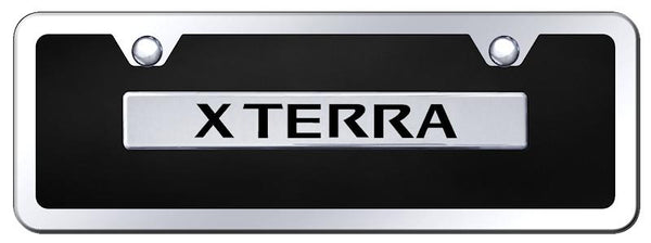 Nissan X-Terra Chrome & Black Acrylic Mini Plate + Frame Kit License Plate - B.XTE.CBMK