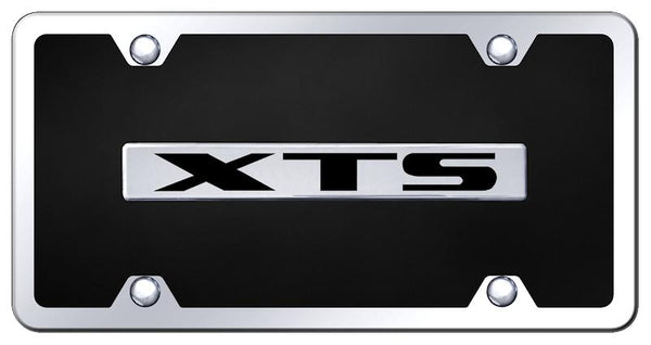 Cadillac XTS Chrome & Black Acrylic Plate + Frame Kit License Plate - B.XTS.CBK