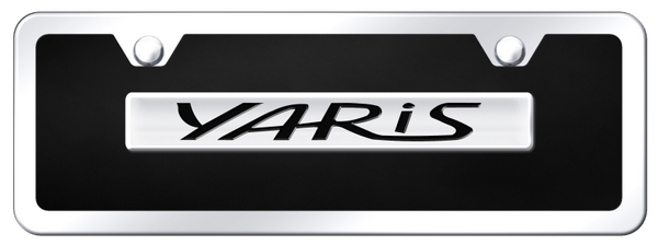 Toyota Yaris Name Acrylic Mini Kit - Chrome on Black License Plate - B.YAR.CBMK