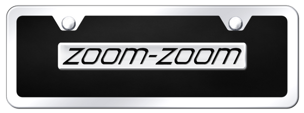 Mazda Zoom-Zoom Name Acrylic Mini Kit - Chrome on Black License Plate - B.ZOO.CBMK