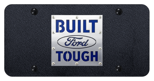 Ford Built Ford Tough License Plate - Brushed on Rugged Black License Plate - BFT.2.SRB