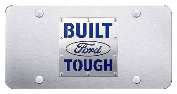 Ford Built Ford Tough License Plate - Brushed on Brushed License Plate - BFT.2.SS