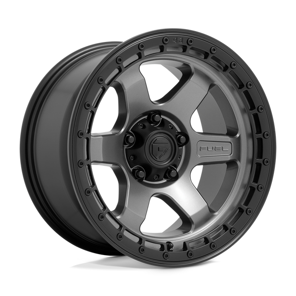 Fuel 1PC D752 BLOCK MATTE GUNMETAL WITH BLACK RING Wheels for 2010-2020 FORD F-150 [] - 17X9 1 MM - 17"  - (2020 2019 2018 2017 2016 2015 2014 2013 2012 2011 2010)