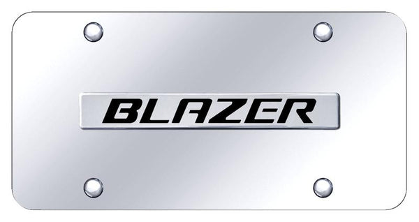 Chevrolet Blazer Chrome on Chrome 3D Bar License Plate - BLZ.N.CC