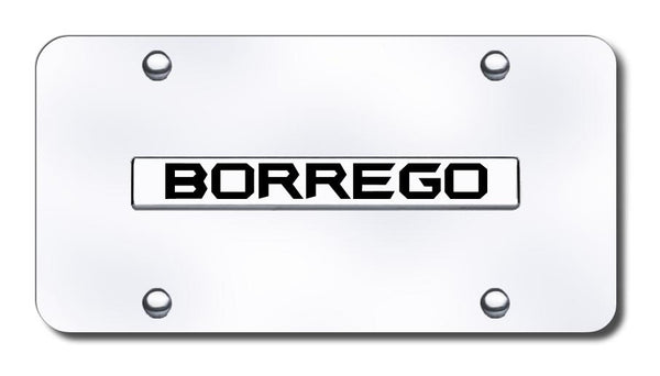 Kia Borrego Chrome on Chrome 3D Bar License Plate - BOR.N.CC