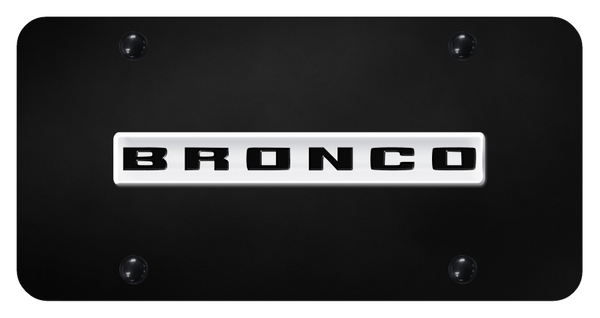 Ford Bronco 2020 Name License Plate - Chrome on Black License Plate - BRO3.N.CB