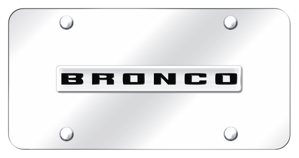 Ford Bronco 2020 Name License Plate - Chrome on Mirrored License Plate - BRO3.N.CC