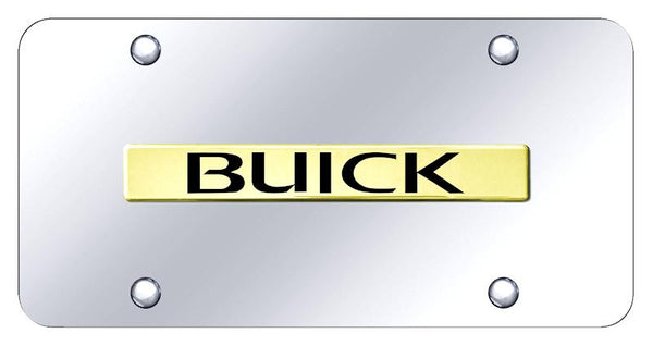 Buick Buick Gold on Chrome 3D Bar License Plate - BUI.N.GC